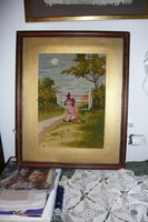 Gobelin kézimunka szép arany keretben