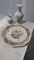Herendi  porcelán Rothschild mintás vázák és fali tál egyben