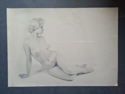 Fekete fehér női papír aktfotó 1962.