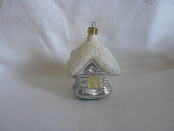 RÉGI ÜVEG KARÁCSONYFADÍSZ - HAVAS HÁZIKÓ!