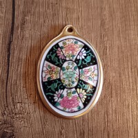 Régi Herendi Siang Noire mintás porcelán medál