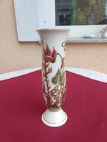 Zsolnay extra dús festésű orchideás váza,,27 cm,,Hibátlan..