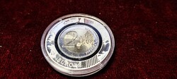 2 eurós polymer emlékérme a szlovén 15 éves euró jubileumra+ certi