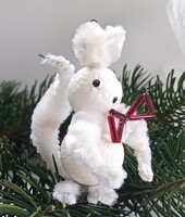 Retro üveg zsenília hungarocell cica karácsonyfa dísz 6cm