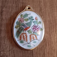 Régi Herendi Paon de Peking mintás porcelán medál