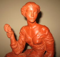 NAGYMÉRETŰ CSODÁS TÓTH VALI KERÁMIA : LÁNY KOSZORÚVAL