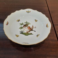 Herendi Rothschild mintás porcelán kör alakú mély kínáló tál