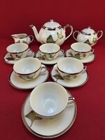 Zsolnay Ginkgo Biloba "Ősz" új teás készlet gyári dobozában