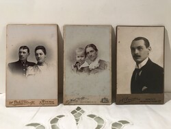 FOTÓ - NÉVJEGY - 3 db -  RÉGI - 11 x 7 cm - HIBÁTLAN