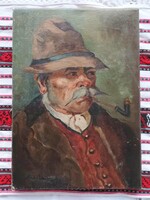 Rudnay Gyula ( 1878 - 1957 )  öregember portréja olaj / vászon