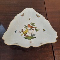 Herendi Rothschild mintás porcelán háromszög kínáló tál