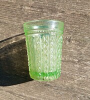 Schreiber & Neffen urániumüveg pohár, Art Deco, 1930–1940 körüli