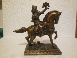 Sárgaréz öntésű ,  angol lovas szobor  : A solymász  18 x 18 cm