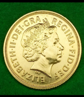 II. Erzsébet sovereign érme gyémánt jubileum arany /7,98 g ,917 finomságú /extra tartás  2012