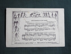 Képeslap,Kicsi madár,fecske madár zene,Molnár János vakzenész zeneszerző kiadás 1935-