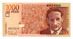 Kolumbia 1000 Peso Bankjegy 2011-06-11 P456o