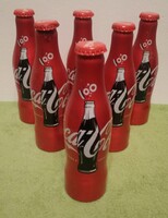 Coca-cola alumínium palack - 1986 - 6 db. egyben - magasság: 18 cm.