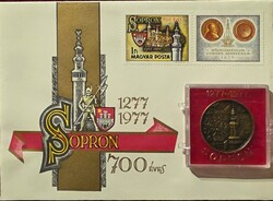 700 éves Sopron emlékérme és bélyeg FDC-n