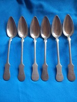 6db-os 13 latos ANTIK EZÜST 1863 PESTH 404 gramm Pesti Ezüst Hegedű fazon Leveses kanál készlet o