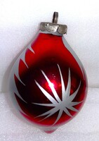 1970'S Retro üveg FENYŐFADÍSZ karácsonyi dísz függelék FENYŐÁG CSILLAGSZÓRÓ MINNTÁS 10 cm