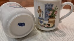 Vintage KGG porcelán bögre pár – cottagecore / country kitchen