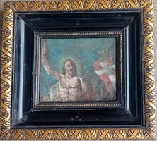 Olvashatatlan jelzés (talán Rudnay?): Jézus feltámadása , szép keretben