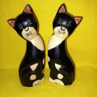 "Édes Cica pár ". 2 db Cica. Fa figura, lakáskiegészítő, dekoráció.