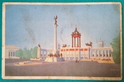 Antik üdvözlő képeslap, XXXIV. Eucharisztikus Kongresszus Főoltára Budapest, 1938