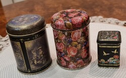 Vintage pléh teásdoboz szett – 3 db (80–90-es évek)
