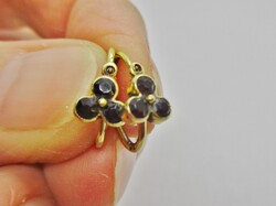 Szép antik 14kt aranyfülbevaló gránát kövekkel