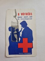 MAGYAR VÖRÖSKERESZT 1976. évi kártyanaptár - A véradás életet ment, véd és összekapcsol