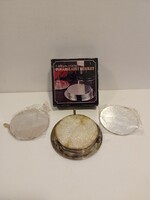 Ezüstözött pohár alátét készlet dobozában