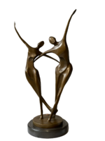 Kortárs művészeti szobor - Két absztrakt táncos - Milo aláírásával
