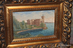 Antik tűgobelin tájkép