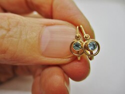 Nagyon szép antik 14kt arany fülbevaló kék kövekkel