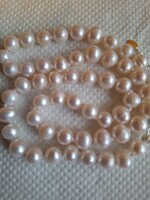 Édesvizí tenyésztett AAA minőségű gyöngy nyaklánc és fülbevaló,925-ös szerelékkel.