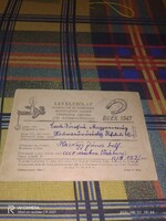 Levelező lap Hadifogoly lev lap.1947-ből