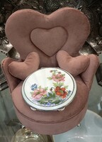 Antik Ezüst Púderes Doboz Tűzzománc Díszítéssel