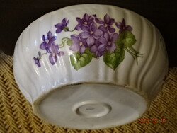 ANTIK SZECESSZIÓS IBOLYÁS ZSOLNAY PORCELÁN  POGÁCSÁS LEVESES PÖRKÖLTES TÁL PARASZTTÁL