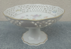 Burg Lindau áttört porcelán virágos arany szegélydíszítéssel