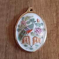 Régi Herendi Paon de Peking mintás porcelán medál