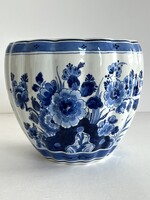 Ritka, vintage nagyméretű Delft holland porcelán virágtartó, kaspó