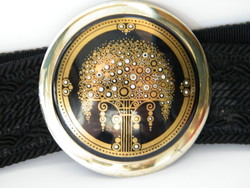 Nagyon szép szecessziós stílusú tűzzománc csatos öv (Gutos 1980-as évekből)