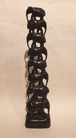 8 elefántból álló torony, műgyanta (resin) szobor, 40cm