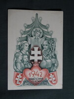Képeslap,tábori posta Második világháborús magyar katonai Honvédek karácsonya 1942 Irredenta lap