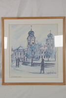 Szávay Eníd - Debrecen 2002 - kortárs akvarell