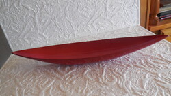 Zsolnay  ökörvér  mázas , asztalközép , hajó forma , Török jános terve alapján a hetvenes évekből