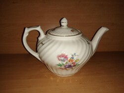 Régi Gránit virágos teáskanna kanna kiöntő