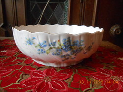 Zsolnay csavart gyöngyös, nefelejcs mintás tál