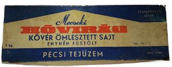 1960'S Extrém RITKA vintage termékdoboz HÓVIRÁG SAJT - PÉCSI TEJÜZEM - 30x11x3 cm MURA DOBOZÜZEM